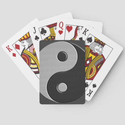 Yin Yang in Carbon Fiber Print Style Pokerkaarten (Achterkant)