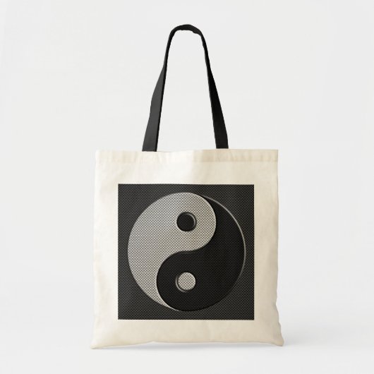 Yin Yang in Carbon Fiber Print Style Tote Bag (Voorkant)