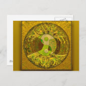 Yin Yang in Golden Colors Briefkaart (Voorkant / Achterkant)