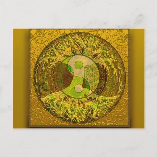 Yin Yang in Golden Colors Briefkaart (Voorkant)