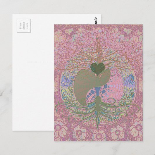 Yin Yang in het roze Briefkaart (Voorkant / Achterkant)