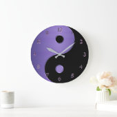 Yin Yang in Lavender Purple and Black Grote Klok (Huis)