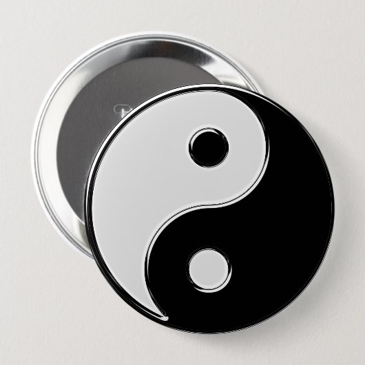 Yin Yang in zwart-wit Ronde Button 4,0 Cm (Voorkant /achterkant)