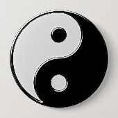 Yin Yang in zwart-wit Ronde Button 4,0 Cm (Voorkant)