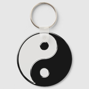 Yin Yang in zwart-wit Sleutelhanger