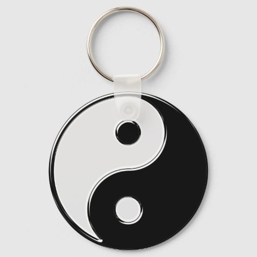 Yin Yang in zwart-wit Sleutelhanger (Voorkant)