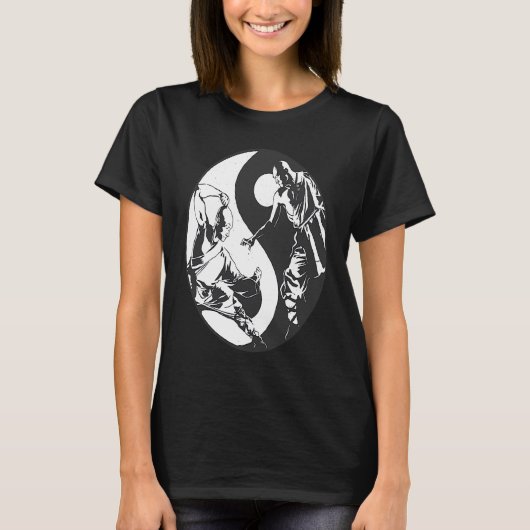 Yin Yang Inspirerend boeddhist Spar Taekwondo T-shirt (Voorkant)