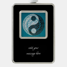 Yin Yang Inzet Verzilverd Omlijst Ornament