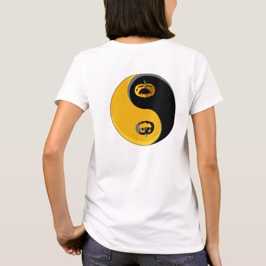Yin Yang Jack-o-lantern Pumpkins T-shirt (Achterkant)