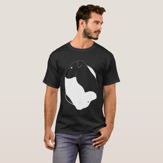 Yin Yang Jack Russell Grappig JRT Symbool Zen Medi T-shirt (Voorkant volledig)
