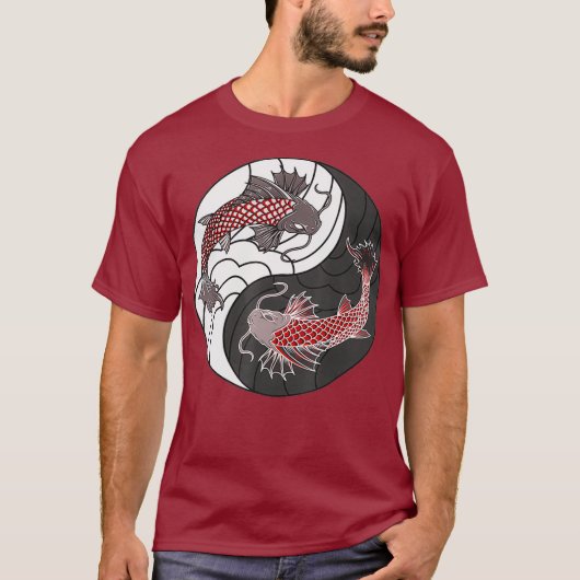 Yin Yang Japans Koi Fish T-shirt (Voorkant)