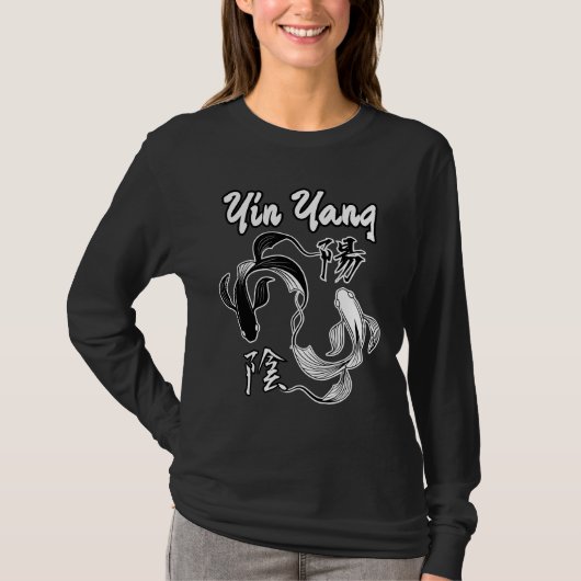 Yin Yang Japans Koi Fish T-shirt (Voorkant)