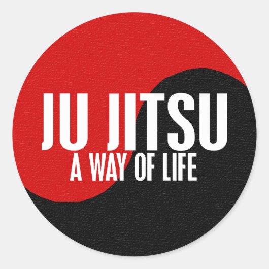 Yin Yang JU JITSU 1 Ronde Sticker (Voorkant)