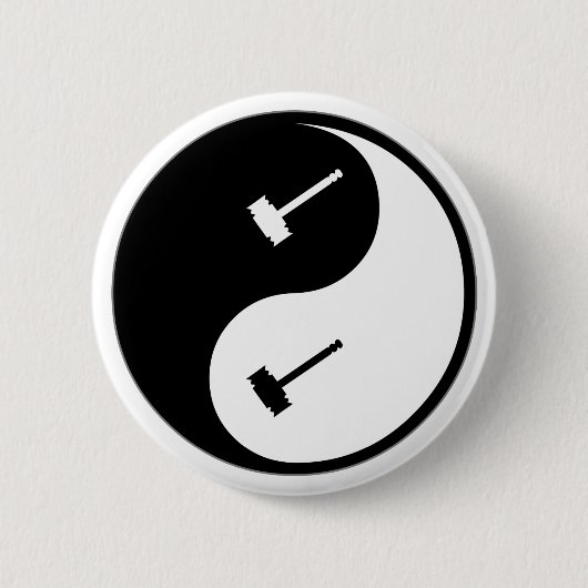 Yin Yang Judging Ronde Button 5,7 Cm (Voorkant)
