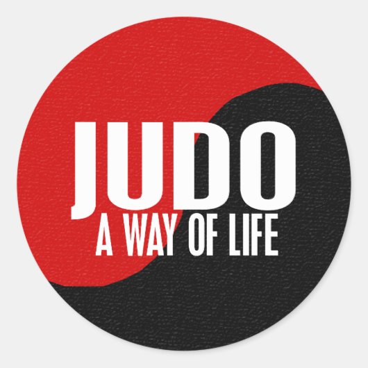 Yin Yang JUDO 1 Ronde Sticker (Voorkant)