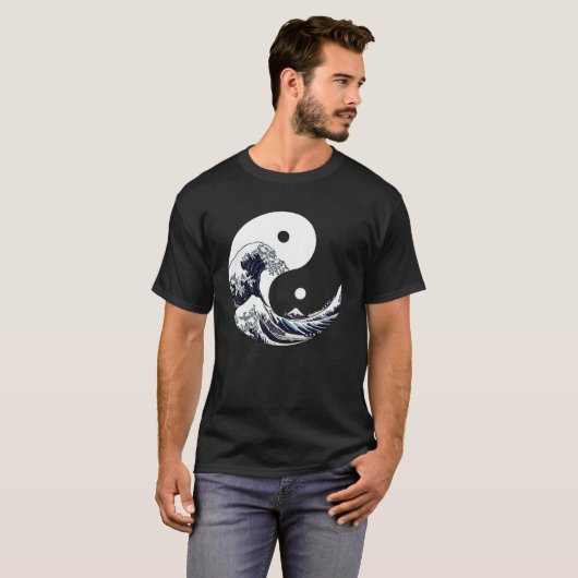 Yin yang Kanagawa T-shirt (Voorkant volledig)