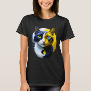Yin Yang Kat Dual Yoga Spirituele Kitten Cadeau Mo T-shirt