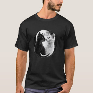 Yin Yang Kat Feng Shui Ying Yang Kitten Maanverlic T-shirt