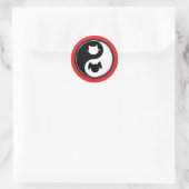 Yin Yang Kat Hond Ronde Sticker (Tas)