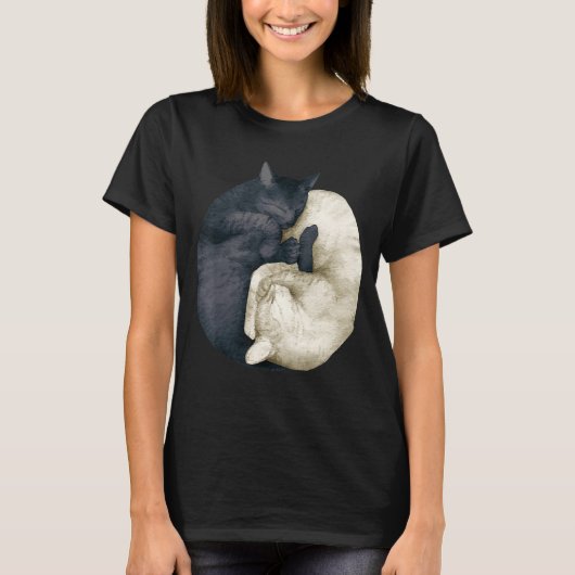 yin yang katten 2 t-shirt (Voorkant)