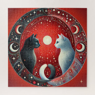 Yin Yang Katten Artistieke Balans Harmonie Scene � Legpuzzel