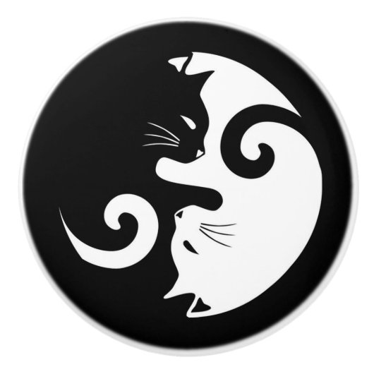 Yin Yang Katten Keramische Knop