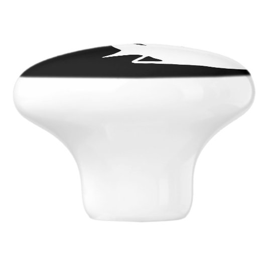 Yin Yang Katten Keramische Knop (Zijkant)