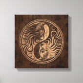 Yin Yang Katten met Houten Korreleffect Canvas Afdruk (Voorkant)