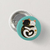 Yin Yang Katten  Ronde Button 3,2 Cm (Voorkant /achterkant)