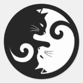 Yin Yang Katten Ronde Sticker (Voorkant)