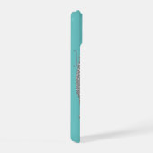 Yin Yang Katten Symbool Turquoise Spirituele Textu iPhone 15 Case (Rechterkant)