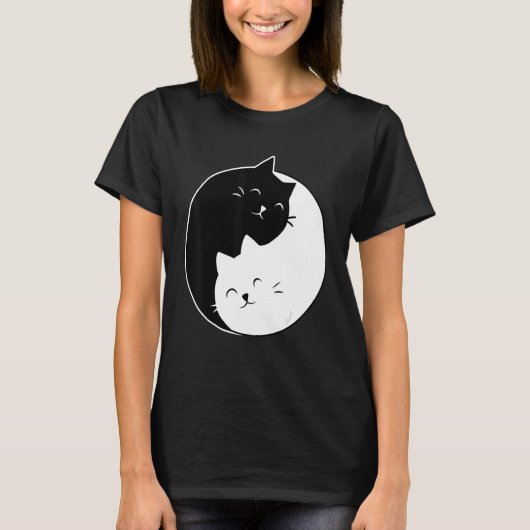 Yin Yang Katten T-shirt (Voorkant)