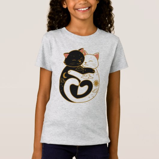 Yin Yang Katten T-shirt (Voorkant)