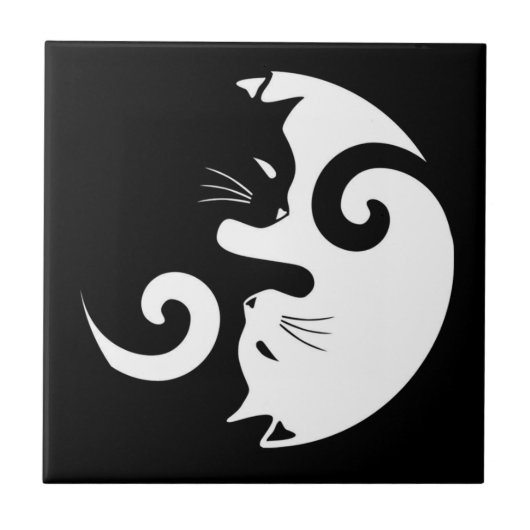 Yin Yang Katten Tegeltje (Voorkant)