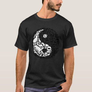 Yin Yang Katten Yin Yang Symbool Zwart en Witte T-shirt
