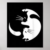 Yin Yang kattensymbool Schattige zwart-wit Poster (Voorkant)