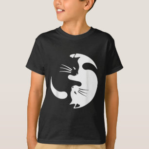 Yin Yang kattensymbool Schattige zwart-wit T-shirt