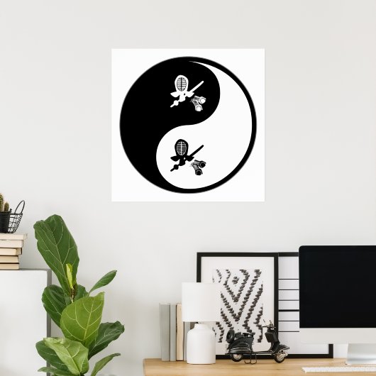 Yin Yang Kendo Poster (Thuiskantoor)