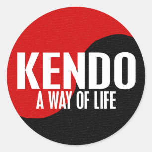 Yin Yang Kendo Ronde Sticker