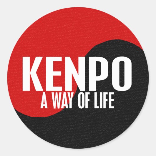 Yin Yang Kenpo Ronde Sticker (Voorkant)