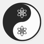Yin Yang Kernfysica Ronde Sticker (Voorkant)