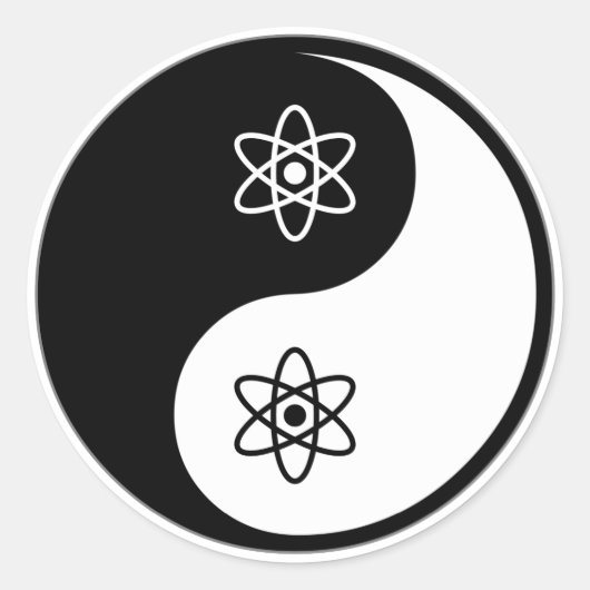 Yin Yang Kernfysica Ronde Sticker (Voorkant)