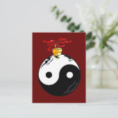 Yin & Yang kerstbal Feestdagenkaart (Staand voorkant)