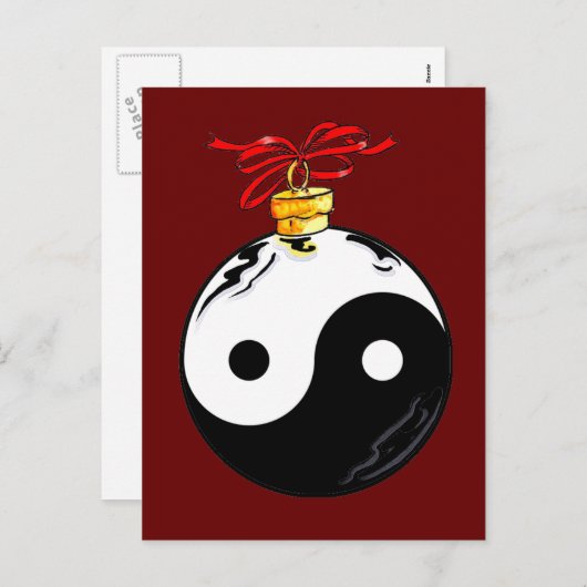 Yin & Yang kerstbal Feestdagenkaart (Voorkant / Achterkant)