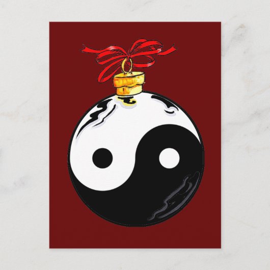 Yin & Yang kerstbal Feestdagenkaart (Voorkant)
