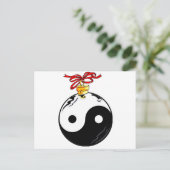 Yin & Yang kerstbal Feestdagenkaart (Staand voorkant)