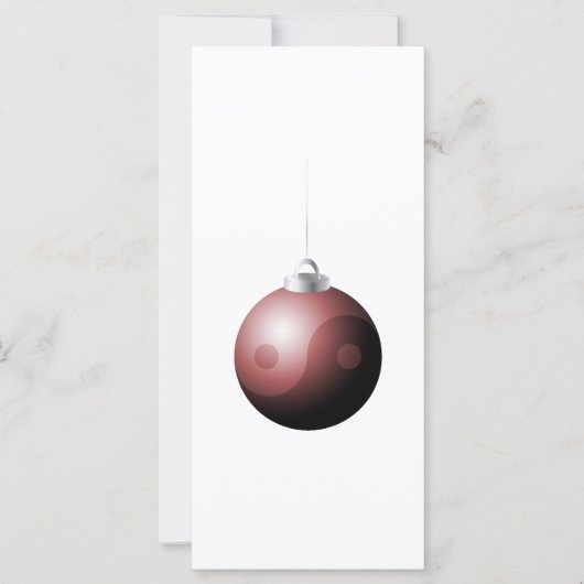 Yin Yang kerstbal in het rood (Voorkant)
