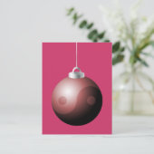 Yin Yang kerstbal in het rood Feestdagenkaart (Staand voorkant)