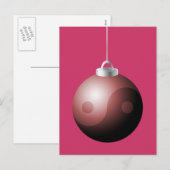 Yin Yang kerstbal in het rood Feestdagenkaart (Voorkant / Achterkant)