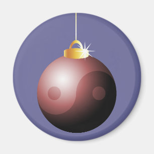 Yin Yang kerstbal in het rood Magneet